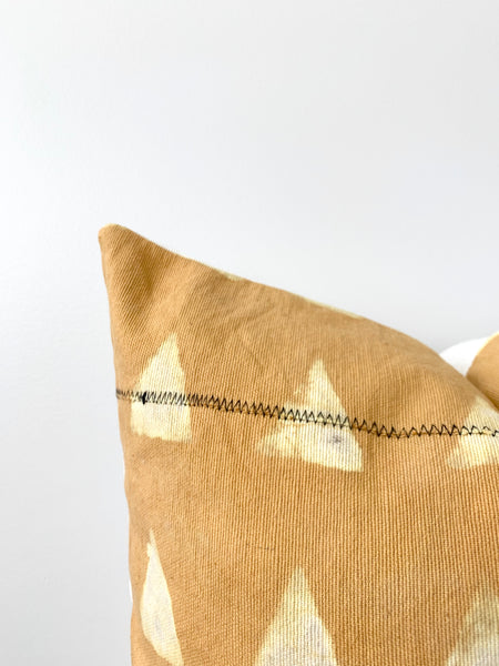 Mustard Mudcloth Pillow Cover