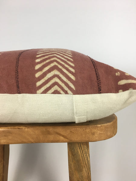 Rusty Pink Mudcloth Pillow Cover