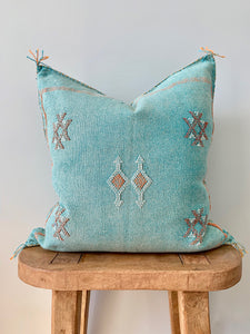 Turquoise Cactus Silk Pillow Cover