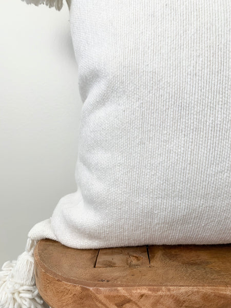 Creamy White Pom Pom Pillow Cover