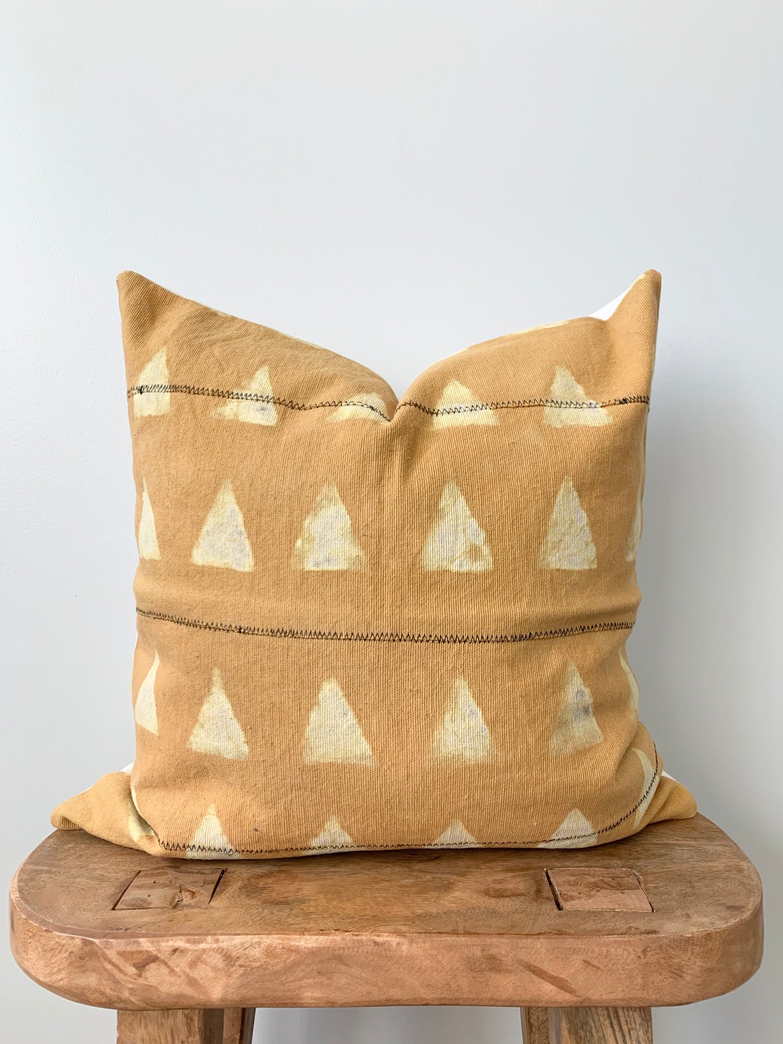 Mustard Mudcloth Pillow Cover