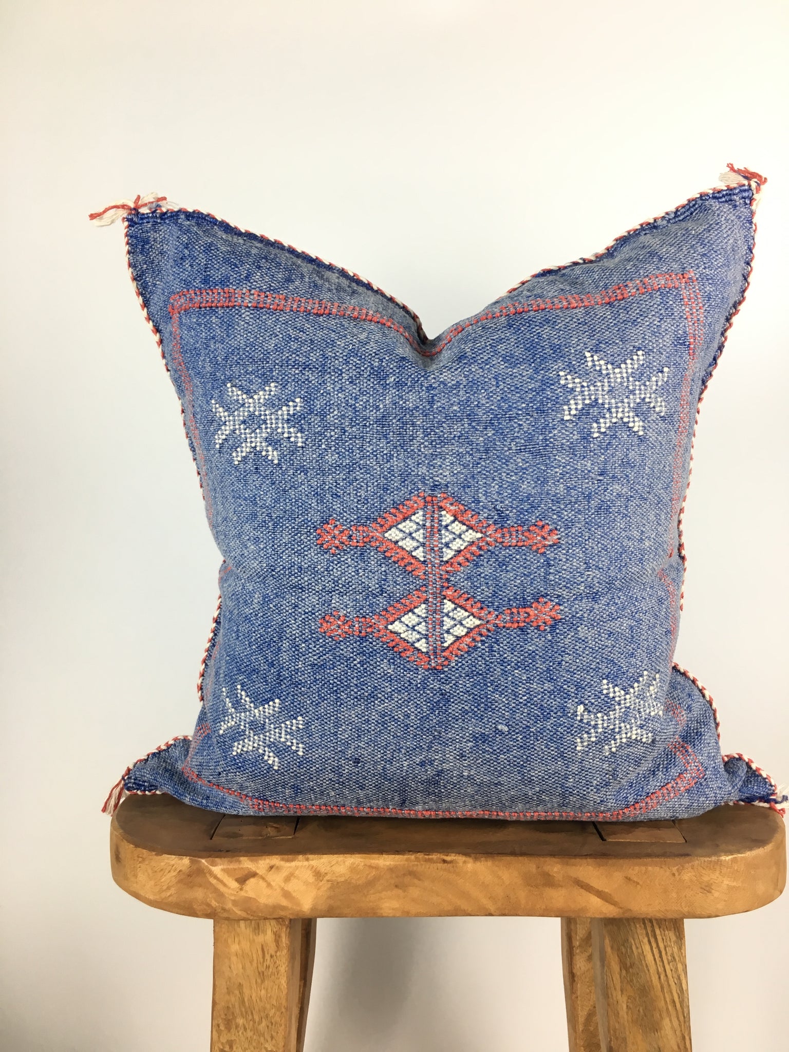 Blue/Red Cactus Silk Pillow Cover
